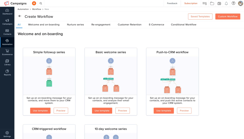 screenshot of Zoho Campaigns